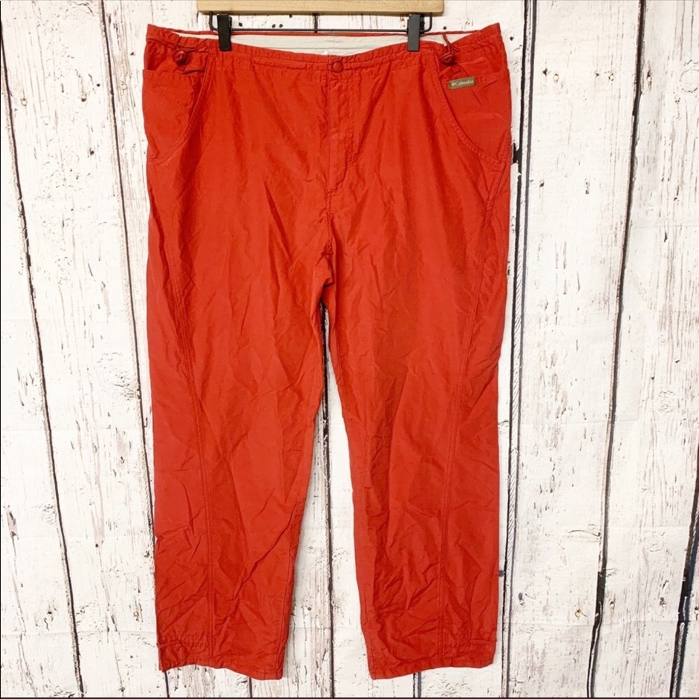 Columbia red lightweight hiking camping pants XL